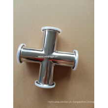 Sanitary aço inoxidável fixado 4-Way Cross Pipe Fitting